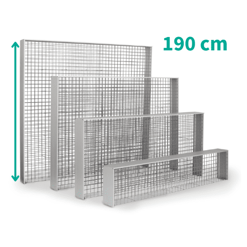 Smalle steenkorf kopen voor oprit, ECCOfence ALUbox is 16,5 cm breed en 190 cm hoog - Jatu.be webshop steenkorven, breukstenen en sierkeien