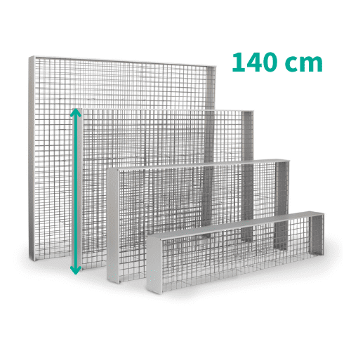 Smalle steenkorf kopen voor oprit, ECCOfence ALUbox is 16,5 cm breed en 140 cm hoog - Jatu.be webshop steenkorven, breukstenen en sierkeien