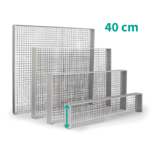 Smalle steenkorf kopen voor oprit, ECCOfence ALUbox is 16,5 cm breed en 40 cm hoog - Jatu.be webshop steenkorven, breukstenen en sierkeien