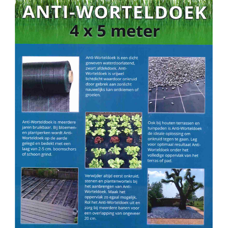 detail product anti-worteldoek van 4 op 5 m - Jatu.be webshop tuin- en bodemproducten