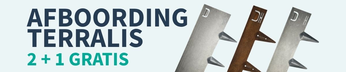 afboordingen terralis 2+1 gratis actie